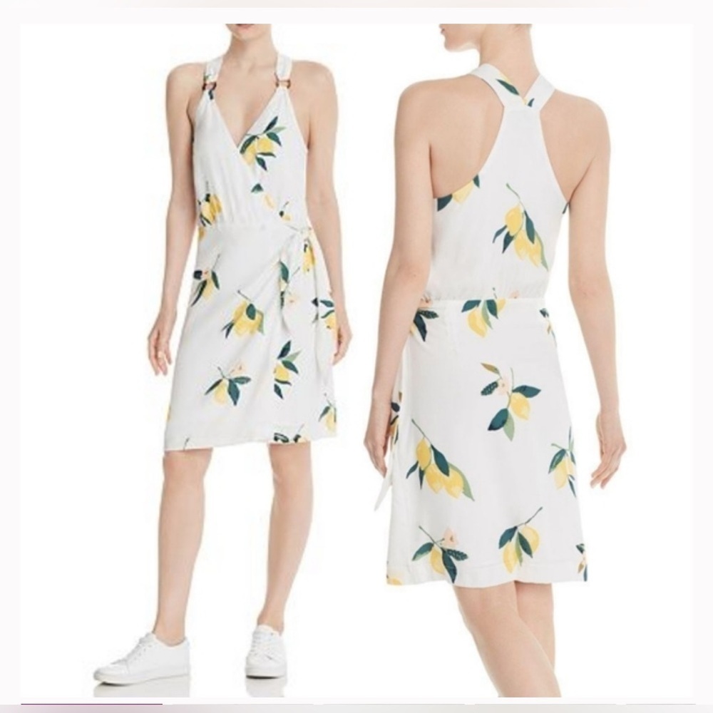 NEW • Rails • Trista Wrap Mini Dress Lemon Print Lemon Grove Print large
